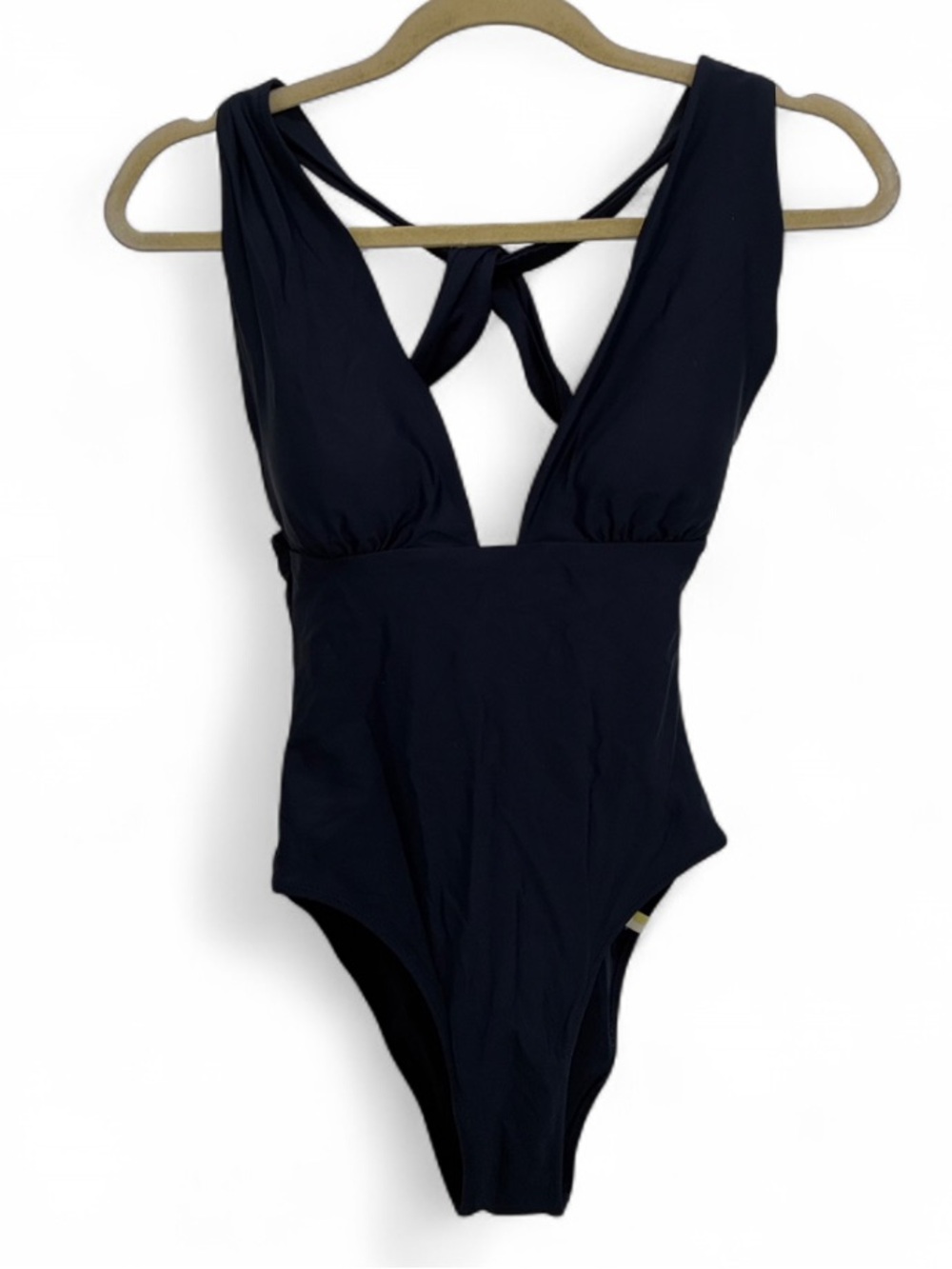 Summersalt The Plunge Low Neckline Dark Blue One-Piece Swimsuit - Picture 3 of 7